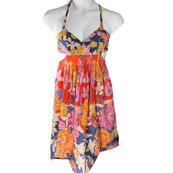 Maeve Anthropologie Colorful Halter Dress Size 2 - Picture 1 of 6